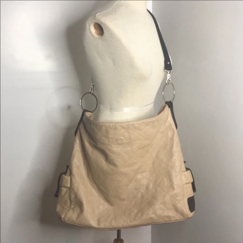 My Flat in London Leather Quilted Hobo Bag